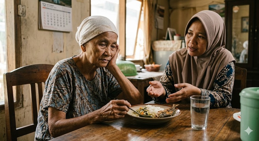 lansia tidak mau makan