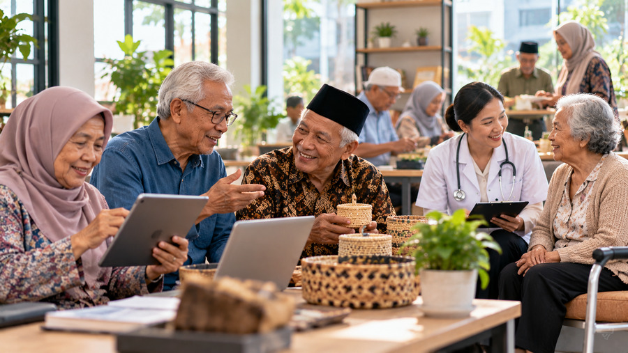 Lansia Indonesia aktif berkegiatan sebagai gambaran potensi ekonomi perak dan peluang produktivitas usia lanjut.